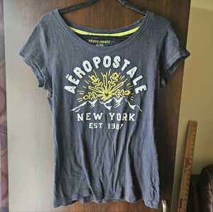 Aeropostale Dark Grey Tee with Yellow Accents